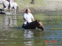 Leslie and Foxy enjoy a dip
