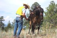 Ivan and Foxy share an apple on Cattle Drive 2004